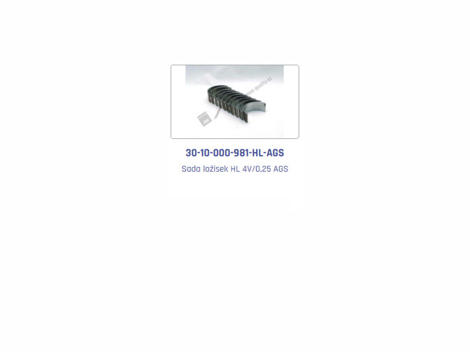 Sets of main, connecting rod and thrust washers UR III